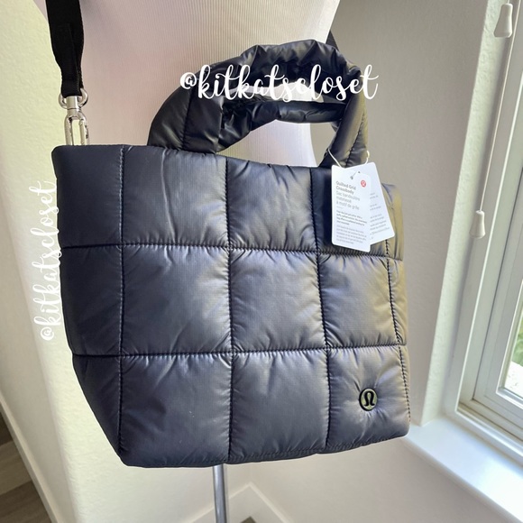 lululemon athletica Handbags - 🆕 5L BLACK- NWT lululemon quilted grid crossbody bag with BLACK glossy emblem